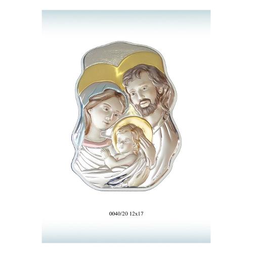 Icona Argento (12x17cm) SACRA FAMIGLIA 040 20