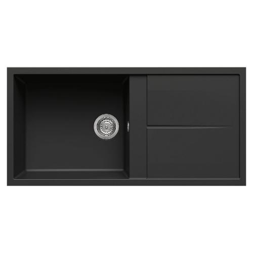 Lavello 1 vasca (100x50cm) UNICO 480 Nero Opaco LGU48040
