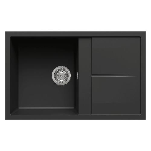 Lavello 1 vasca (79x50cm) UNICO 300 Nero Opaco LGU30040