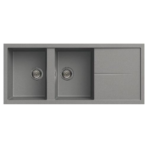 Lavello 2 vasche (116x50cm) UNICO 500 Cemento Opaco LGU50048