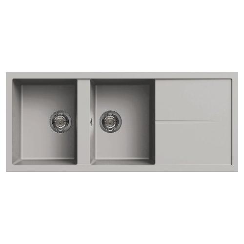 Lavello 2 vasche (116x50cm) UNICO 500 Aluminium Metal LMU50079