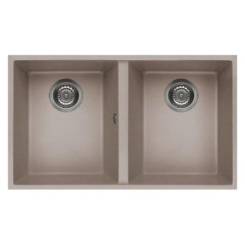 Lavello 2 vasche (76x43,5cm) QUADRA 350 SOTTOTOP Tortora Opaco LGQ35043BSO