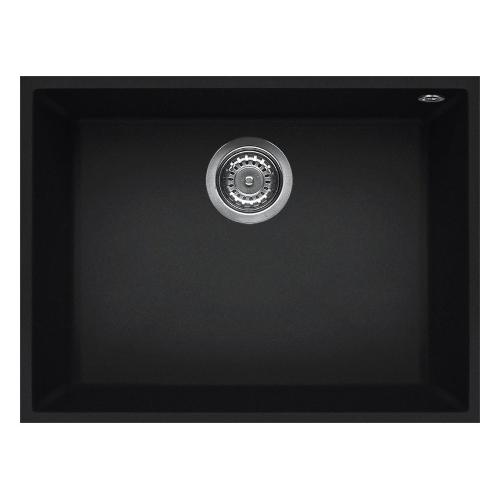 Lavello 1 vasca (58x44cm) QUADRA 110 SOTTOTOP Nero Opaco LKQ11086BSO