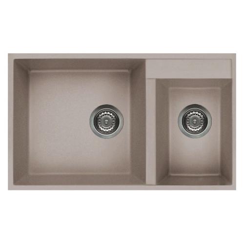 Lavello 1 vasca e mezza (78,5x47cm) QUADRA 440 SOTTOTOP Tortora Opaco LGQ44043BSO