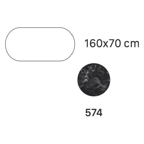 Piano tavolo Effetto marmo nero impero L 160 cm 5566 574