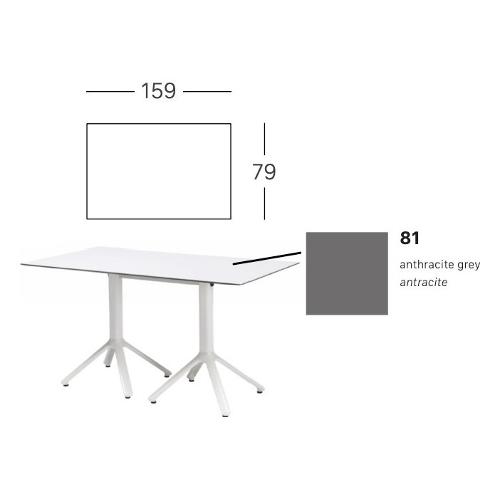 Piano tavolo hpl Antracite (159x79x1,2cm) 5267 81