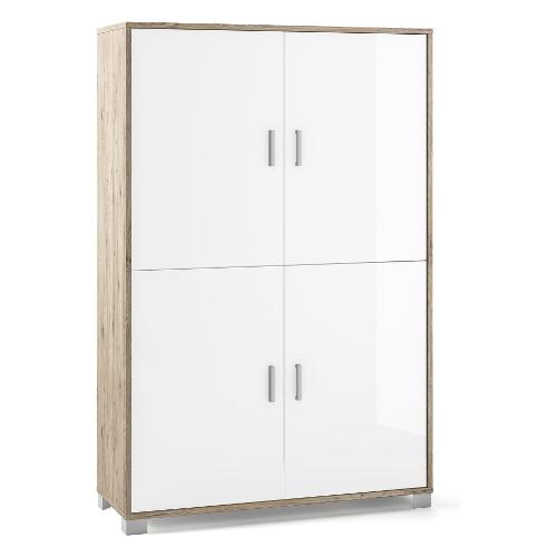 QUADRANTE 734k Base Rovere naturale e Bianco lucido (105cm) Mobile KIT