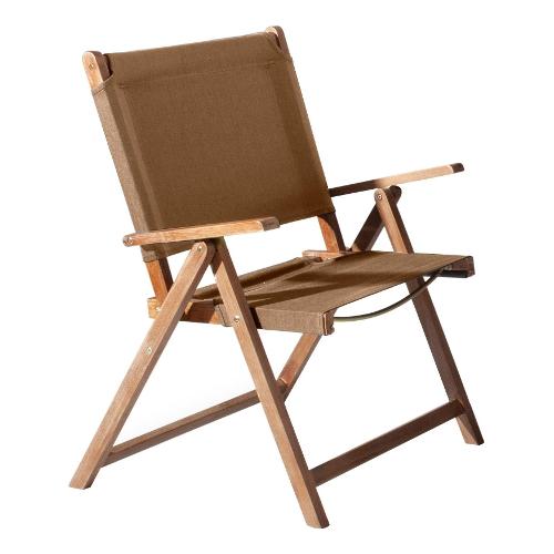 Sedia con braccioli legno, textilene RICCIONE Legno e Sabbia