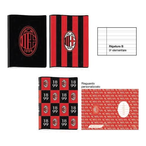 Quaderni righe B per 3° elementare MILAN assortiti 5F2002103