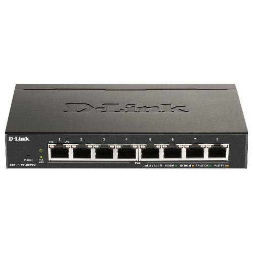 Switch di rete 8 porte DGS 1100 SERIES Smart Managed PoE Black DGS 1100 08PV2 Gigabit (1000Base-TX)