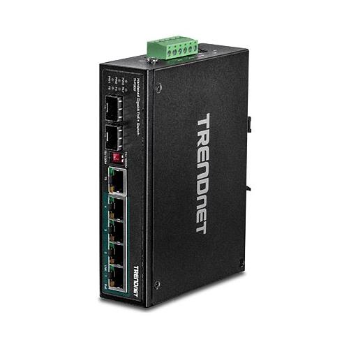 Switch di rete 6 porte INDUSTRIAL Din Rail PoE+ Black TI PG62 Gigabit (1000Base-TX)