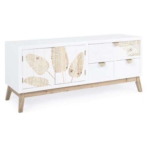 FOLIUM Base Bianco e Legno naturale (120cm) Mobile KIT