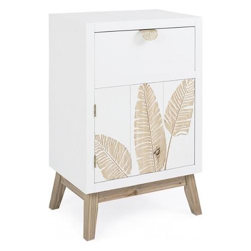 FOLIUM Base Bianco e Legno naturale (45cm) Mobile KIT