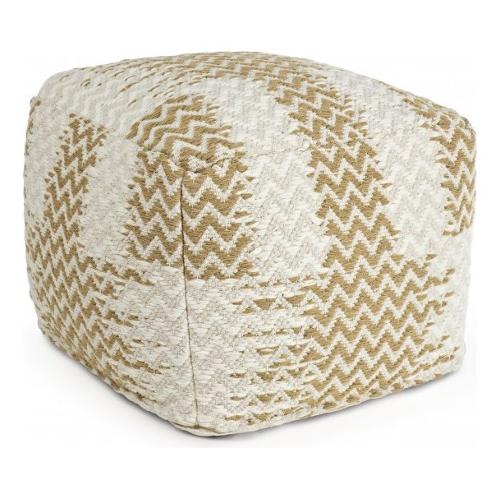 TIMBUCTU Pouf Bianco e Beige