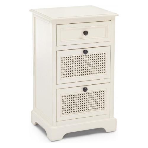 AMABEL Cassettiera 3 Cassetti Bianco (40cm)