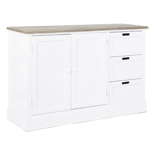 DOROTEA Base Bianco e Legno naturale (125cm)