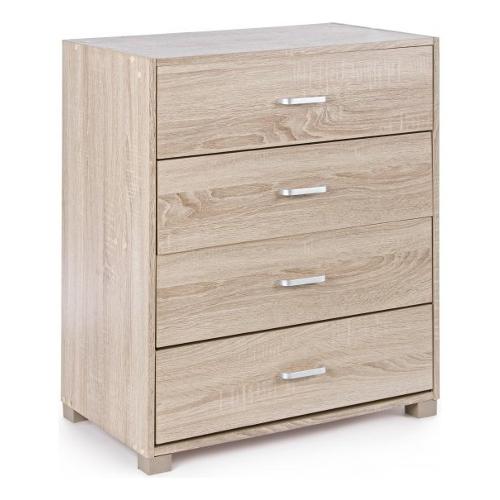 LEONARDO Cassettiera 4 Cassetti Legno chiaro (65cm) Mobile KIT