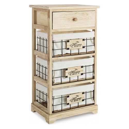 HOME DELUXE Cassettiera 4 Cassetti Legno chiaro (35cm)