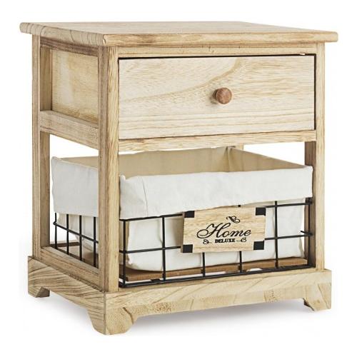 HOME DELUXE Cassettiera 1 Cassetto, 1 Vano a giorno Legno chiaro (35cm)
