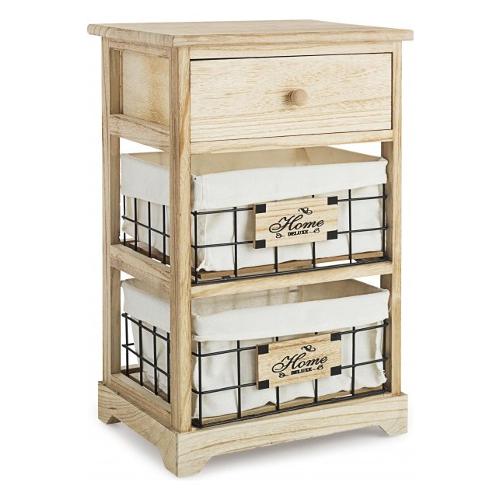 HOME DELUXE Cassettiera 3 Cassetti Legno chiaro (35cm)