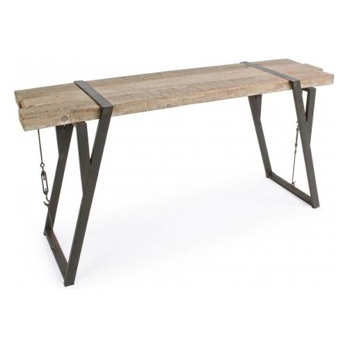 BLOCKS Consolle Nero e Legno invecchiato (155cm) Mobile KIT