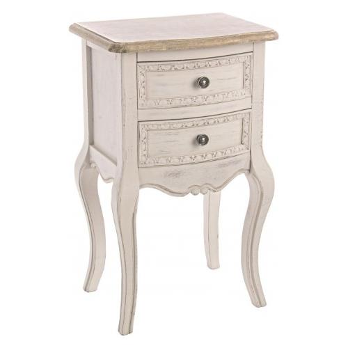 CLARISSE Cassettiera 2 Cassetti Bianco vecchio (40cm)