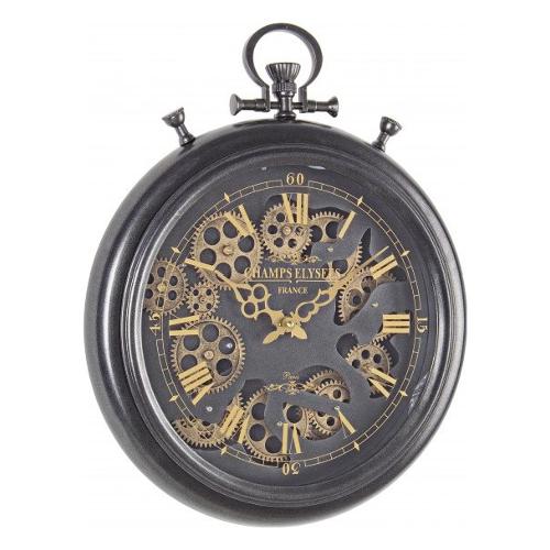 Orologio da parete (6,7x40cm) ENGRENAGE Nero 0181974