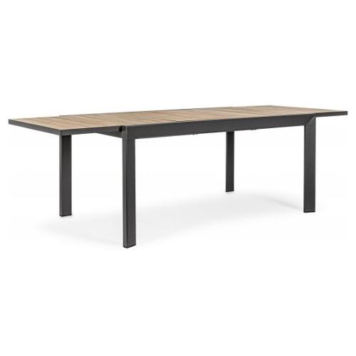 OLD G Tavolo allungabile esterno (160x100cm) Antracite e Teak DELMAR 0663079