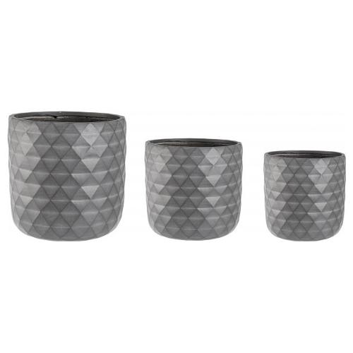 Set 3 vasi arredo per piante PYRAMID Antracite 0790636
