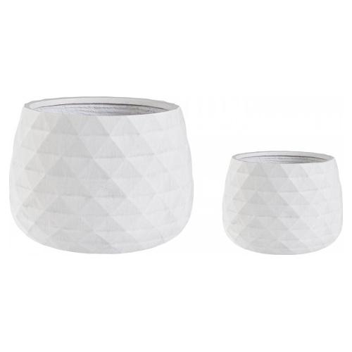 Set 2 vasi tondi per piante PYRAMID Bianco 0790635