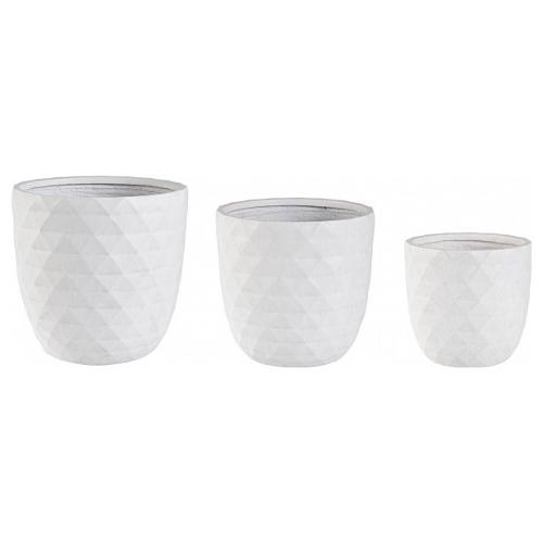 Set 3 vasi arredo per piante PYRAMID Bianco 0790641