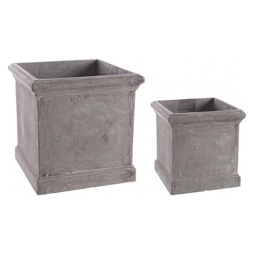 Set 2 vasi quadri per piante CEMENT Grigio 0790558