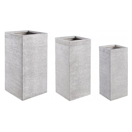Set 3 vasi colonna per piante GRAFFITI Bianco 0790579