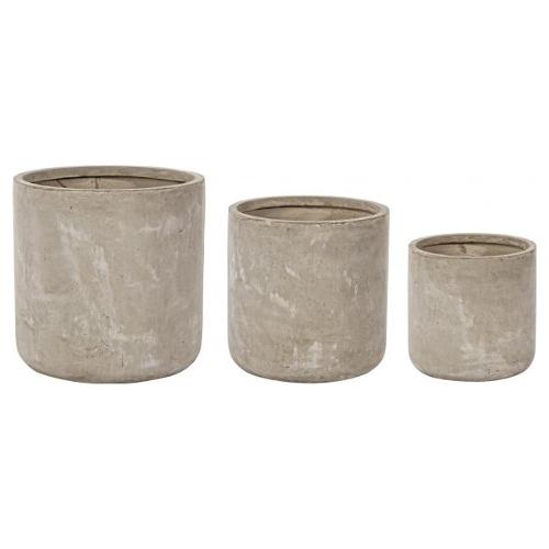 Set 3 vasi arredo per piante CEMENT Sabbia 0790564