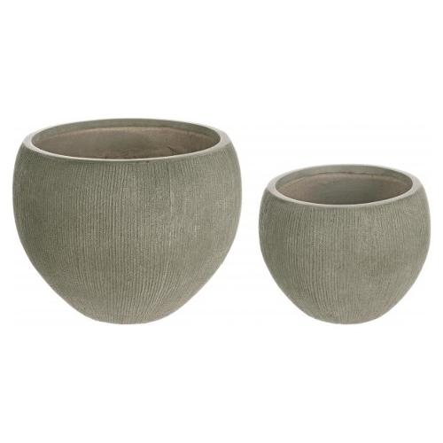 Set 2 vasi tondi per piante BRUSH Salvia 0790584