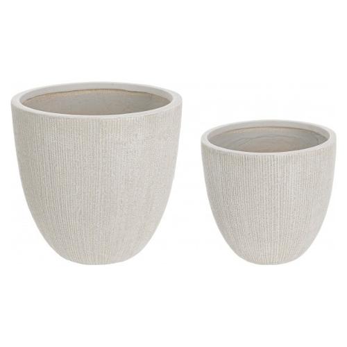 Set 2 vasi tondi per piante BRUSH Beige 0790582