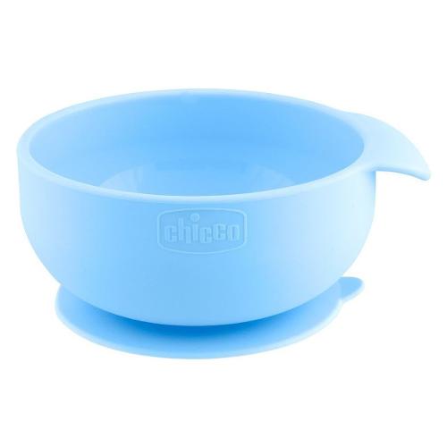 Piatto pappa Bowl con ventosa antiribaltamento Silicone Azzurro 00010221200000