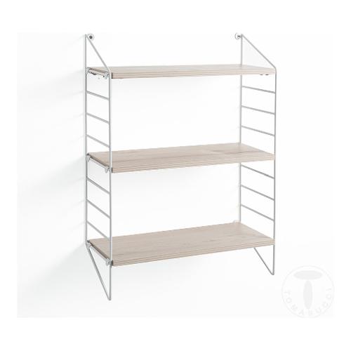 Mensola Mi Ti Ka (40x16x56cm) Bianco e Rovere 4143
