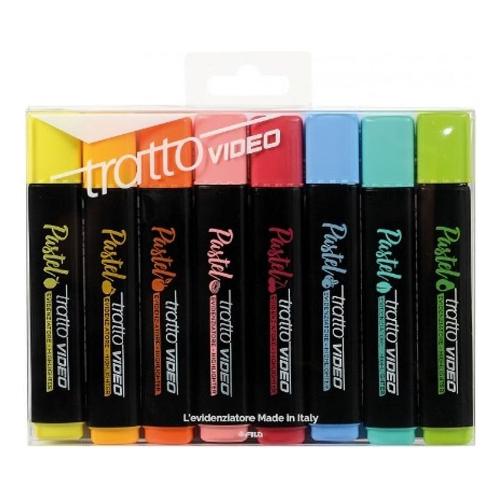 Set evidenziatori TRATTO VIDEO Colori assortiti pastel 838000 Astuccio 8 pz