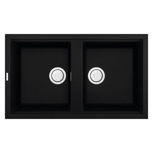 Lavello 2 vasche (86x51cm) BEST 450 Nero Opaco LKB45086