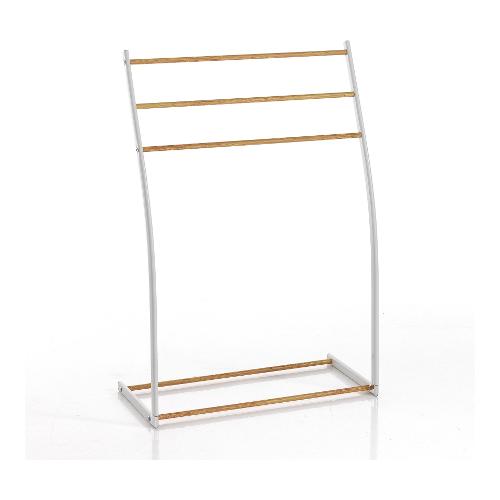 Stand porta asciugamani RINO Bianco e Rovere (58x28x87 cm) 4253