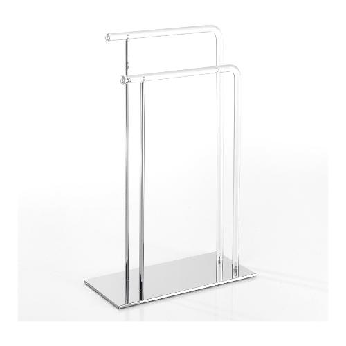 Stand porta asciugamani ADINA Trasparente e Cromo lucido (45x20x70 cm) 4276