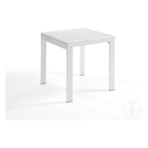 CLIP Tavolo Allungabile Bianco lucido (70-140x70cm)