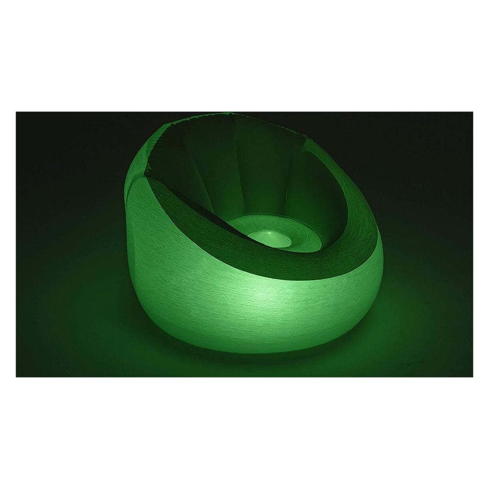 Trade Shop - Pouf Gonfiabile Rotondo Con Luce Led Integrata 102 X 97 X 71  Cm Multicolor