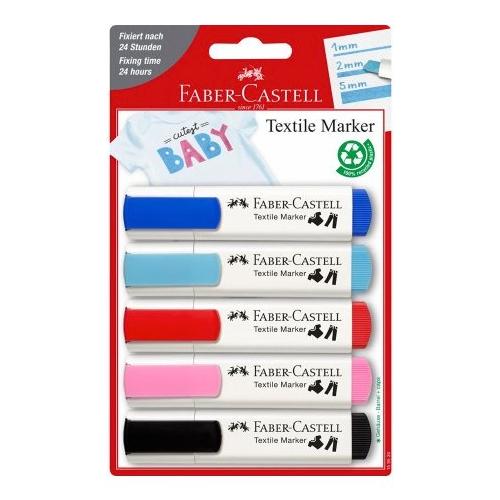Set pennarelli marcatori 5 pz Textile Marker tratto Min 1,0; max 5,0 mm Colori assortiti 159530