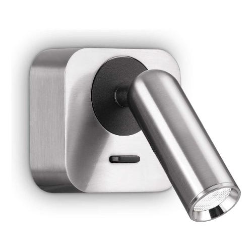 Faretto spot BEAN ap square Nickel (6,5x11x8,5cm) 260679 1 luce - LED - Max 3,5W
