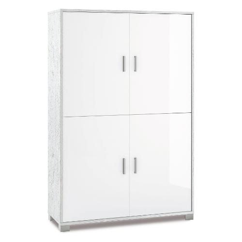 QUADRANTE 734k Base Bianco fiammato e lucido (110cm) Mobile KIT