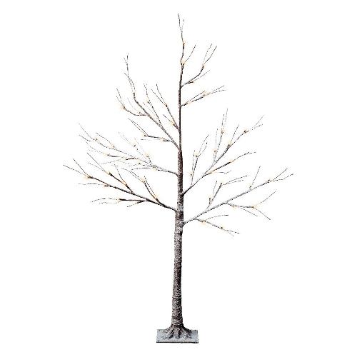 Albero luminoso luce fissa (30x125cm) 48 luci - LED Marrone innevato 492348
