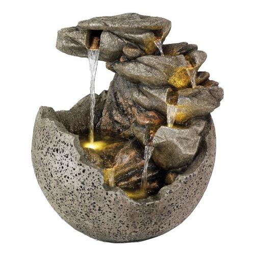 Fontana esterna con luce led SASSO OUTDOOR Con Luce a Led Grigio (50x53,5x60,5 cm) 892602