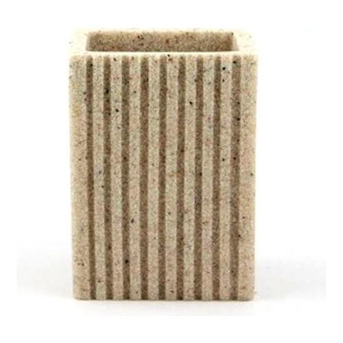 Bicchiere porta spazzolino SQUARE Sabbia (7x7x10,5 cm) BR21 203